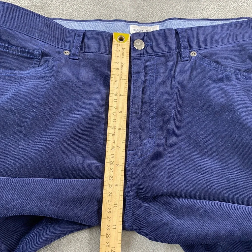 Peter Millar Corduroy Pants Mens 36 Navy Blue Straight Leg 5-Pocket Preppy